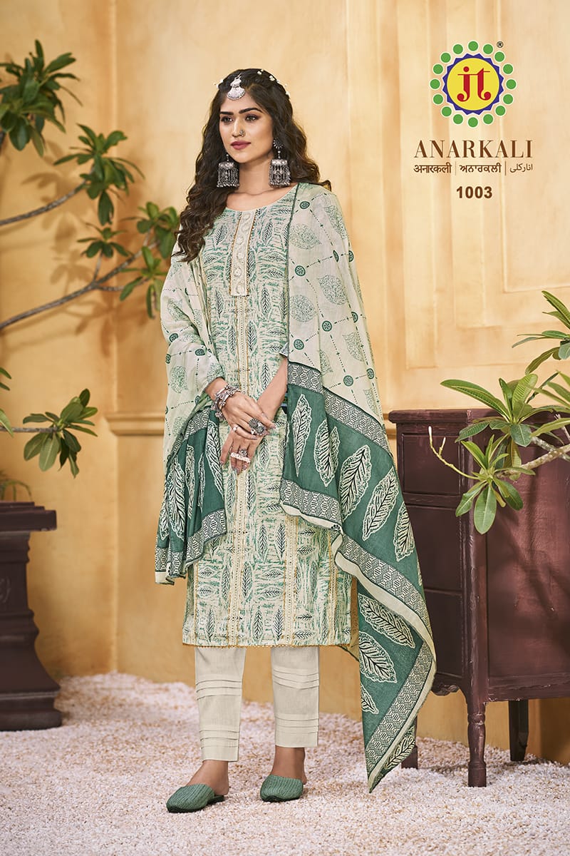 Jt Anarkali Lawn Cotton Dress Material Catalog
